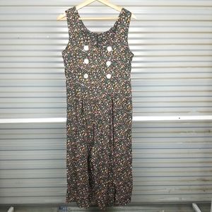 Vintagw Cropped Jumpsuit dainty floral wildflowers